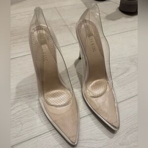 Azalea Wang Nude Clear Pointed Stiletto Heels